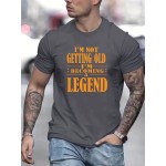 Powerful Slogan Print, Men's Graphic Design Crew Neck T-shirt, Casual Comfy Tees T-shirts For Summer, Men's Clothing Tops