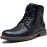 Men's Retro Solid High Top Derby Boots With Top Leather Uppers, Wear-resistant Non Slip Lace-up Dress Boots For Business Occasions, Men's Office Daily Footwear