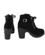 Fashion Women High Heel Lace Up Side Zipper Buckle Ankle Boots Suede Shoes