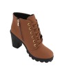 Fashion Women High Heel Lace Up Side Zipper Buckle Ankle Boots Suede Shoes