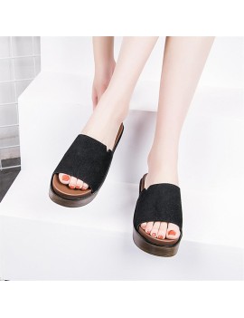 High Sandals Slippers Thick Muffin Sole Slippers Summer Fashion Female Shoes