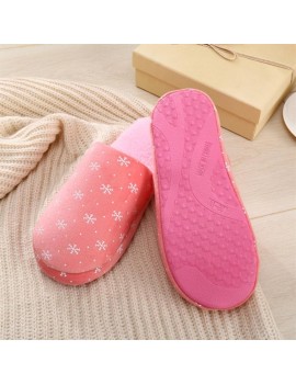 Sweet Snow Flowers Pattern Winter Warm Comfortable Cotton Anti-skid Slippers