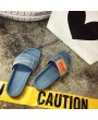 Unique Designer Women Fashionable Denim Slippers Vintage Slip On Flip Flops