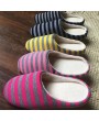 Striped Cloth Bottom Couples Warm Slippers Non Slipping Shoes for Men & Women