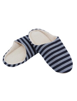 Striped Cloth Bottom Couples Warm Slippers Non Slipping Shoes for Men & Women