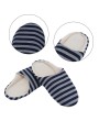 Striped Cloth Bottom Couples Warm Slippers Non Slipping Shoes for Men & Women