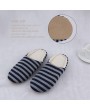 Striped Cloth Bottom Couples Warm Slippers Non Slipping Shoes for Men & Women