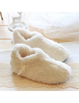 Female Woman Super Soft Coral Velvet Shoes Home Floor Indoor Warm Slippers