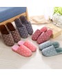 Sweet Snow Flowers Pattern Winter Warm Comfortable Cotton Anti-skid Slippers