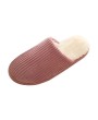 Super Soft Anti-skid Warm Cotton Striped Slippers Plush Indoor Couple Slipper