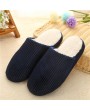 Super Soft Anti-skid Warm Cotton Striped Slippers Plush Indoor Couple Slipper