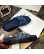 Unique Designer Women Fashionable Denim Slippers Vintage Slip On Flip Flops