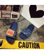 Unique Designer Women Fashionable Denim Slippers Vintage Slip On Flip Flops