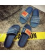 Unique Designer Women Fashionable Denim Slippers Vintage Slip On Flip Flops