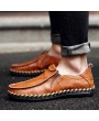 Lightweight Men Casual Shoes Slip On Breathable Men Soft Leather Flat Loafers