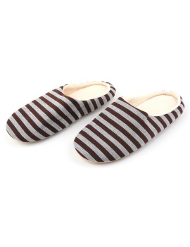Striped Cloth Bottom Couples Warm Slippers Non Slipping Shoes for Men & Women