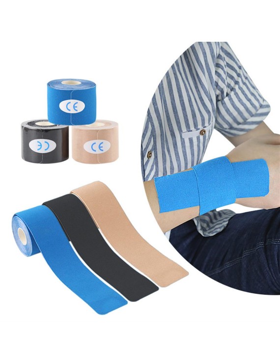 Cross-boundary best-selling type I muscle sports bandage professional running fitness knee and ankle strain tape blue (5cm*5m)