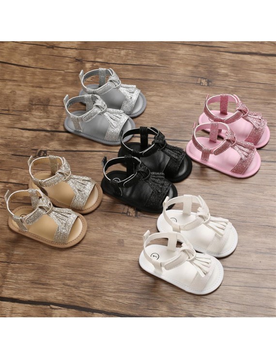 Soft soles for 0-1 year old female baby sandals breathable baby walking shoes 11CM/46 g gold inside