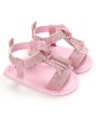 Soft soles for 0-1 year old female baby sandals breathable baby walking shoes 11CM/46 g gold inside