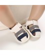 Summer soft soles 0-1 year old baby shoes, soft soles, cloth soles, non-slip, breathable toddler shoes, white and grey, with an inner length of 11cm