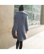 Women Winter Wool Overcoat Faux Fur Coat Turn Down Collar Long Cardigan Coat