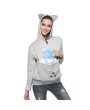 Big Pocket Sweatershirt Warm Thicken Pullovers Hooded Long Sleeve Solid Color