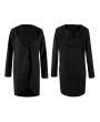 Autumn Winter Women Long Sleeve Long Coat Woolen Hooded Outerwear Overcoat