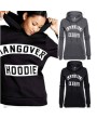 Unisex Long-sleeved Pocket Hoodie with Fashion Letters Print Plus Velvet