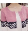 Women Cardigan Knitted Sweater with Pockets Long Sleeve O-Neck Tops Outwear