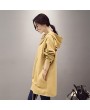 Long Casual Loose Hooded Overcoat Single-breasted Long Sleeve Korean Style