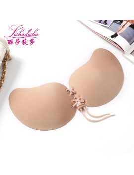 Women Strapless Chest Sticker Bra Self Adhesive Invisible Pull Cord Pushup Bra