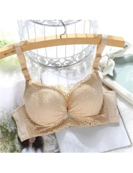 Teen Girl Bra Upper Thin & Lower Thick Push-up Lace Bra with 4-hooks Closure