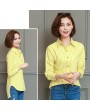 Vertical Strip Shirt Casual Turn-down Collar Long-sleeved Blouse for Women