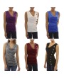 V-Neck Sleeveless Women T-Shirt Summer Slim Female Tops Irregular Girls Shirt