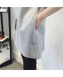 Long-section Turn-down Collar Blouse Special Stitching-Work Dress for Female