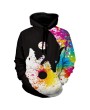 Wolf Print Casual Hoodie